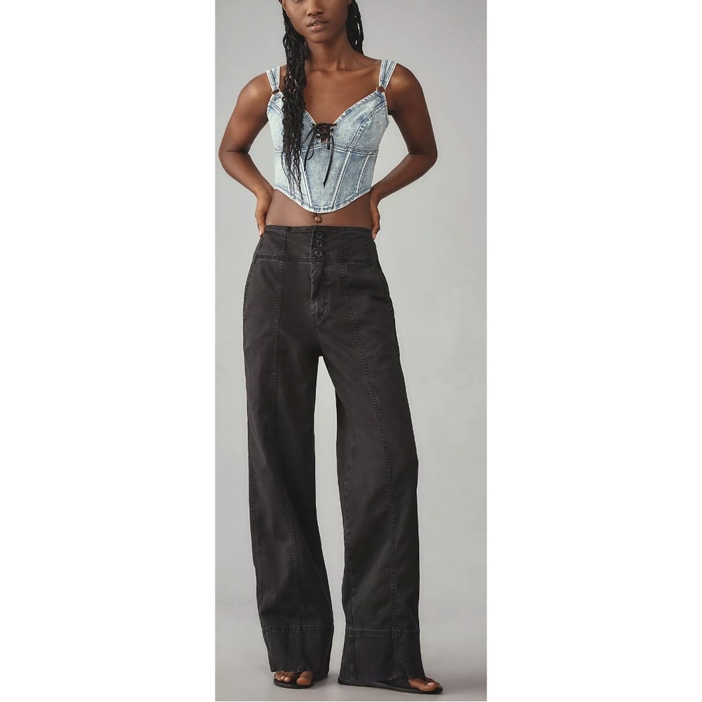 Pilcro and the Letterpress The Seamed Flare Pants High Rise Wide Leg Pants Sz 26